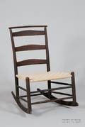 Mt Lebanon Shaker No 4 Production Maple Slatback Rocker with Woven Tape Seat