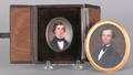 Two watercolor and ivory miniature portraits mid 19th c