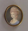Miniature watercolor on ivory portrait of a lady dated 1779