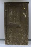 Painted Wooden Cupboard with Two Paneled Doors