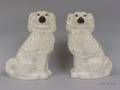 Pair of Large English Staffordshire Seated Spaniels