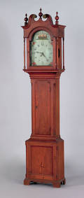 Chippendale walnut tall clock ca 1800