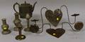 Six Pewter and Iron Lighting and Table Items