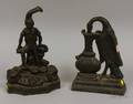 Two Blackpainted Cast Iron Figural Doorstops