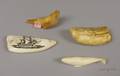 Four Scrimshaw Whale Tooth Carvings