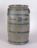 Three gallon stoneware crock 19th c