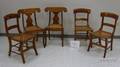 Assembled Set of Ten Classical Tiger Maple Side Chairs with Caned Seats