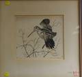 Framed Etching Woodcock by Churchill Ettinger American 19031984
