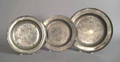 Three pewter chargers 18th19th c