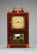 Mahogany Reeded Column and Scroll Clock by Norris North  Company