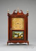 Miniature Mahogany Pillar and Scroll Clock by Mark Leavenworth