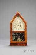 Mahogany Miniature Steeple Clock by Forestville Hardware and Clock Company
