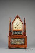 Mahogany Single Candlestick Lever Spring Clock by Birge  Fuller