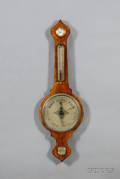 Victorian Mahogany Veneer Wheel Barometer