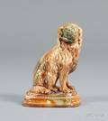 Small Leadglazed Pottery Spaniel Figure