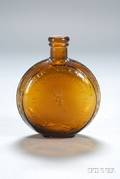 Biningers Clock Face Amber Glass Bottle