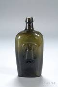 OliveAmber Westford GlassSheaf of Wheat Flask WESTFORD GLASS CO WESTFORD CONN third quarter 19th century