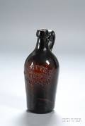 Amber Glass RB CUTTERS PURE BOURBON Handled Jug