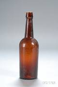 Amber Fort Trumbull Glass Co Whiskey Bottle