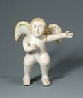 Folk Carved and Painted Wooden Angel Figure