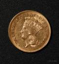 1874 United States Indian Princess Head Three Dollar Gold Coin