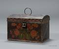 Polychrome Decorated Tinware Dometop Trunk
