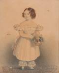 Small Portrait of a Girl Holding a Basket of Flowers