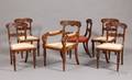 Set of Six Classical Mahogany Carved Chairs