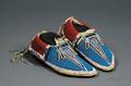 Southern Plains Beaded Hide and Cloth Moccasins