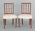 Pair of George III mahogany side chairs ca 1800