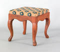 French provincial walnut upholstered foot stool ca 1800