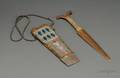 Athabascan Beaded Hide Sheath and Copper Double Volute Dagger