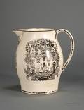 Liverpool Creamware Black Transfer Printed Masonry Jug