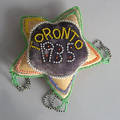 Beaded cushion inscribed Toronto 1935