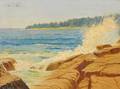 American School 20th Century Coastal Landscape with Crashing Waves