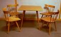 Modern Paul McCobb Planner Group Square Maple Dining Table and a Set of Four Chairs