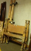 Country Pine and Turned Maple Post Bed with Rails