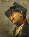 Raffaele Frigerio Italian 19th20th Century Portrait of a Young Man