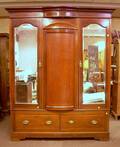 Edwardian Inlaid Mahogany TwoDoor Wardrobe over Two Short Drawers