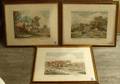 Set of Six Framed British Handcolored Hunt Scene Prints