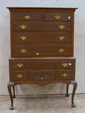 Diminutive Queen Anne Style Carved Mahogany Highboy