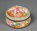 Capo di Monte Circular Brassmounted Lidded Ceramic Box