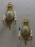 Pair of Neoclassical Giltbronze and Glass Beaded TwoLight Wall Sconces