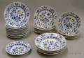 Twentyseven Pieces of Meissen Blue Onion Pattern Porcelain Tableware