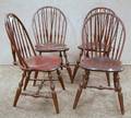 Set of Four Nichols  Stone Windsorstyle Maple Bowback Side Chairs