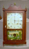 Eli Terry  Son Mahogany Pillar and Scroll Clock