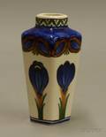 Danish Handpainted Crocus Decorated Ceramic Vase
