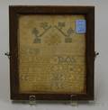 Small Framed English Needlework Sampler