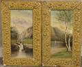 Two Framed American School Oil on Board Landscapes