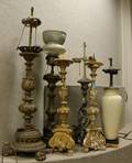 Six European Decorative Table Lamps and Candlesticks